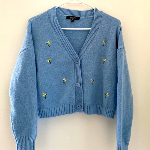 Blue button up sweater - Picture 2 of 2